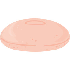 A Simple Pixel Art Representation of a Light Peach Colored Round Object with a Subtle Inner Ring and Speckled Texture on a Transparent Background