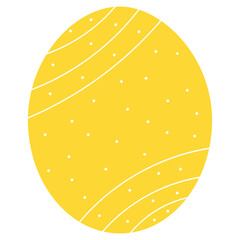 A Bright Yellow Easter Egg Decorated with White Swirls and Tiny Dots Isolated on a Transparent Background a Festive Spring Holiday Symbol of Celebration and Renewal