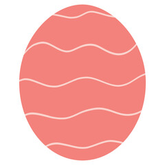 Abstract Coral Pink Circle With Wavy Lines Overlay Simple Modern Graphic Design Element Isolated On Transparent Background