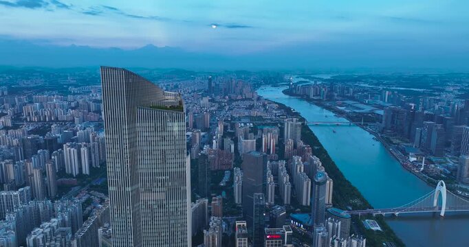 Aerial view of landscape in Guangzhou city, ChinaAerial view of landscape in Guangzhou city, China