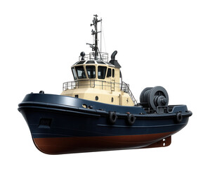 Obraz premium Compact icebreaker tug featuring a visible towing winch.