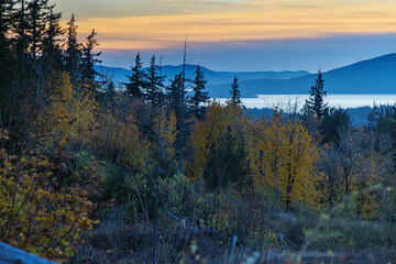 sunset over the clouds