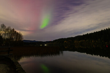 Aurora over the lake