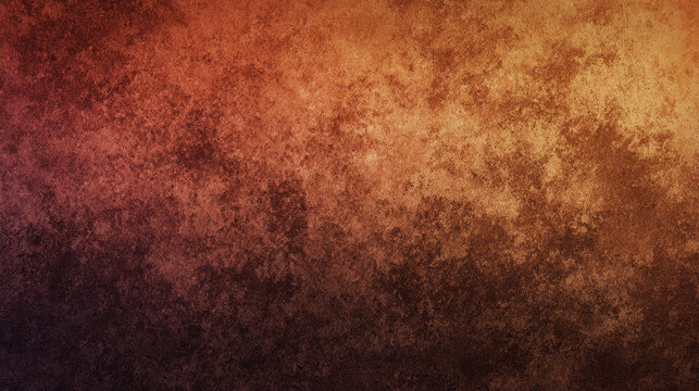 Warm textured grunge background in brown and orange tones with layered rough surface and soft vignetting evoking rustic atmosphere and dramatic warmth