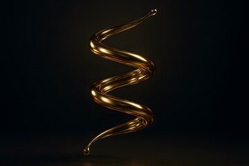 A luxurious golden oil helix ideal for automotive, engineering and industrial design imagery.