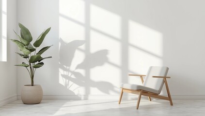 Large luxury modern bright interiors Living room mockup illustration 3D rendering image