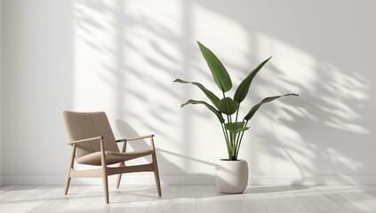 Large luxury modern bright interiors Living room mockup illustration 3D rendering image