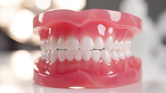Dental jaw model with healthy teeth 4k video