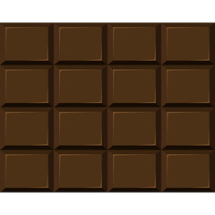 A Detailed Close Up Of A Full Dark Chocolate Bar With Sixteen Square Segments Set Against A Transparent Background Showing A Delicious Confectionery Treat
