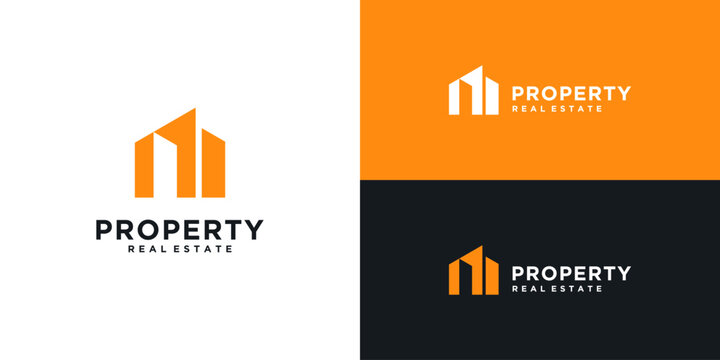 real estate building logo design vector
