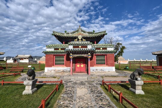 Buddhist temple of Erdene Zuu monastery in Mongolia