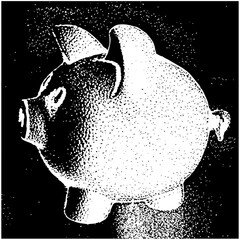 Piggy bank savings in a financial concept