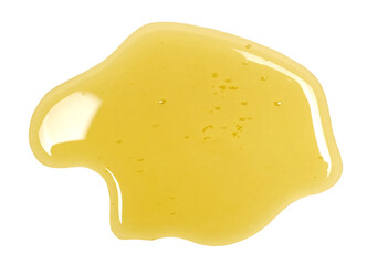 honey spill isolated on white, top view	