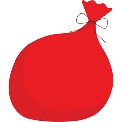 A Vivid Red Gift Bag Tied with a Delicate White String Bow Isolated on a Transparent Background Perfect for Celebrations and Presents