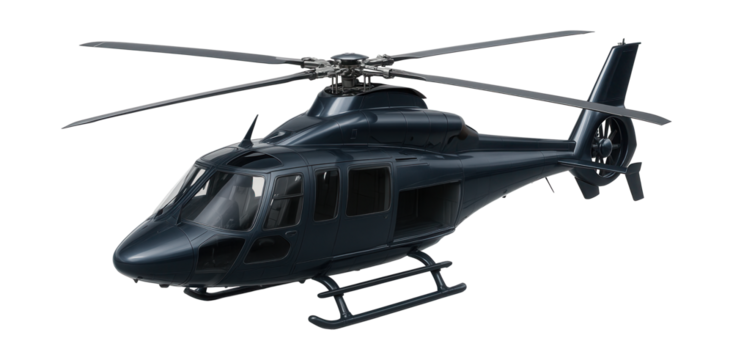 Helicopter with folding rotor blades and a roomy cargo area.