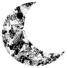 moon texture within abstract nightscape