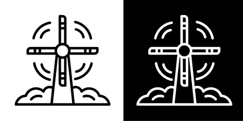 Wind Turbine  Icon Set White Mix Style Collection