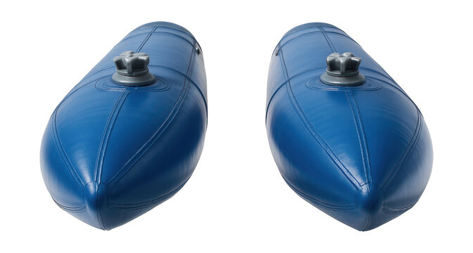 Ultralight seaplane inflatable pontoons with manual inflation valves.
