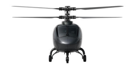 Compact coaxial rotor helicopter with a sleek design and retractable landing gear.
