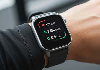 Smartwatch tracking fitness progress