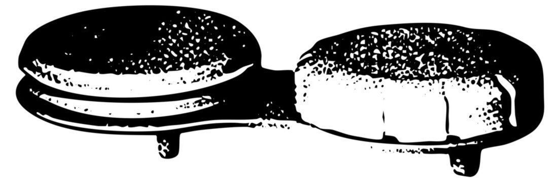 Cookies break apart on a surface