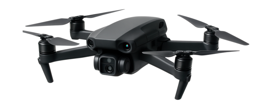 Drone featuring obstacle detection and a compact, streamlined design.