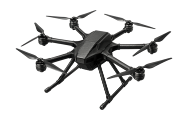 Eight-propeller drone with a sturdy carbon fiber frame.