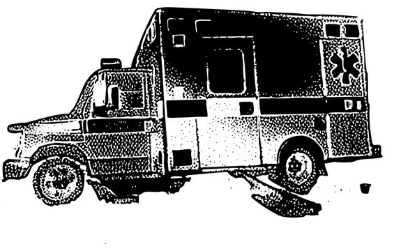 Ambulance Illustrates Emergency Response in Urban Settings