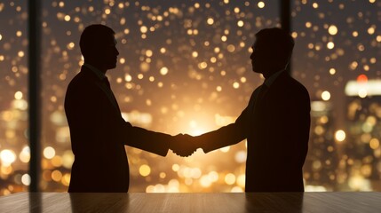 Person&rsquo;s hand hope, partner, strength, togetherness, trust, believe, Professional Trust: Business Partners Shaking Hands in Modern Office with Glowing Light on Faces