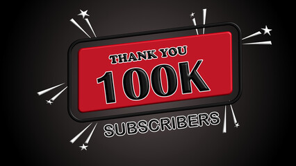 100K Subscribers Celebration Badge Illustration – Golden Milestone Icon Art