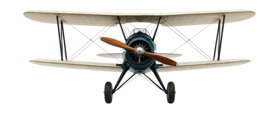Dual-wing bi-plane trainer featuring visible support struts.
