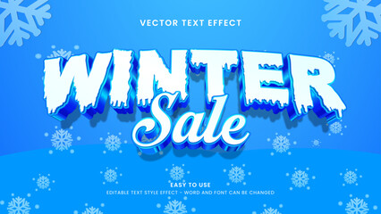 winter sale editable text effect 3d vector