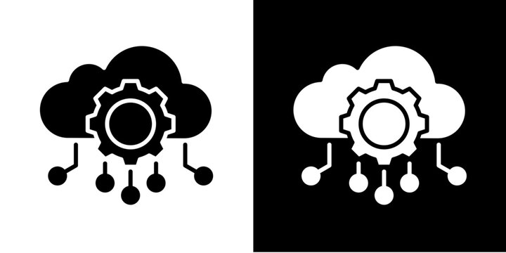 Cloud Computing  Icon Set White Style Collection
