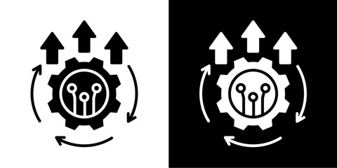 Tech Upgrade  Icon Set White Style Collection
