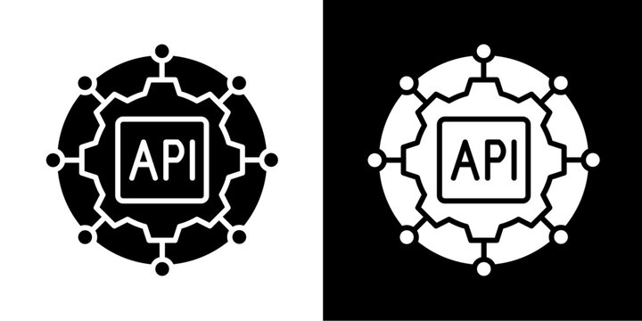 API Integration  Icon Set White Style Collection

