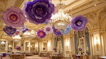 Creative remotecontrolled flowers dancing softly in an event space adding a whimsical and interactive floral experience to social gatherings