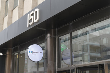Fototapeta premium projecting sign outside Cleveland Clinic Canada Midtown 150 Eglinton Av E, Toronto