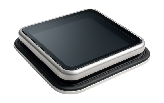 Rectangular deck hatch featuring tinted glass and a rubber seal.