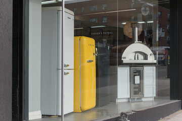 Fototapeta premium display window at KWA Appliances located at 2022 Eglinton Av W, Toronto