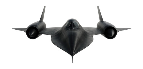 Angular black aircraft with a sleek fuselage and swept-back wings.