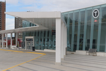 Naklejka premium exterior of Caledonia LRT Station, Eglinton Crosstown, public transit, located at 2400 Eglinton Av near Westside Mall, Toronto