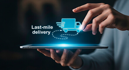 Last-mile delivery concept for fast shipping technology.