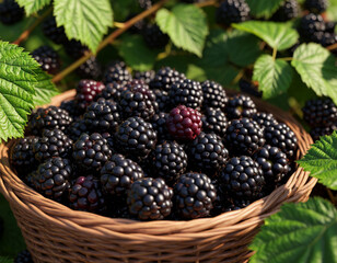 blackberries in a basket