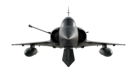 Versatile fighter featuring a retractable probe and a prominent ventral stabilizer.