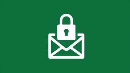 Secure File Transfer Indicated by a Green Lock Icon Over Email Attachment Graphic