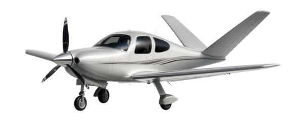V-tail aircraft featuring a retractable nose wheel and sleek design.