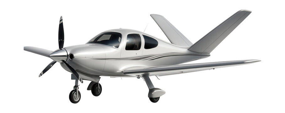 V-tail aircraft featuring a retractable nose wheel and sleek design.