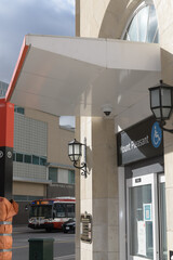 Fototapeta premium exterior of Mount Pleasant LRT Station located at 282 Eglinton Av E, Toronto