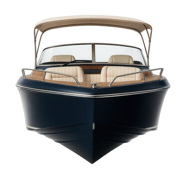 Compact day cruiser yacht featuring an open cockpit and retractable bimini top.
