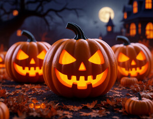 halloween pumpkin with bats